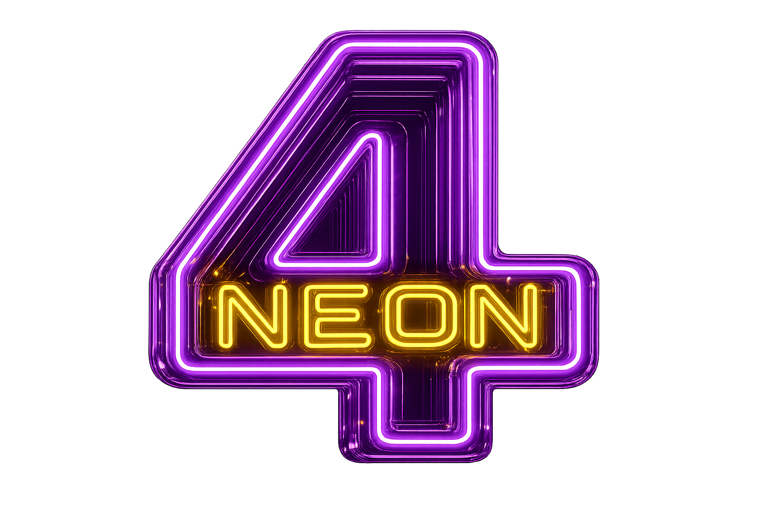 4NEON custom neon sign — paars en geel LED neon logo